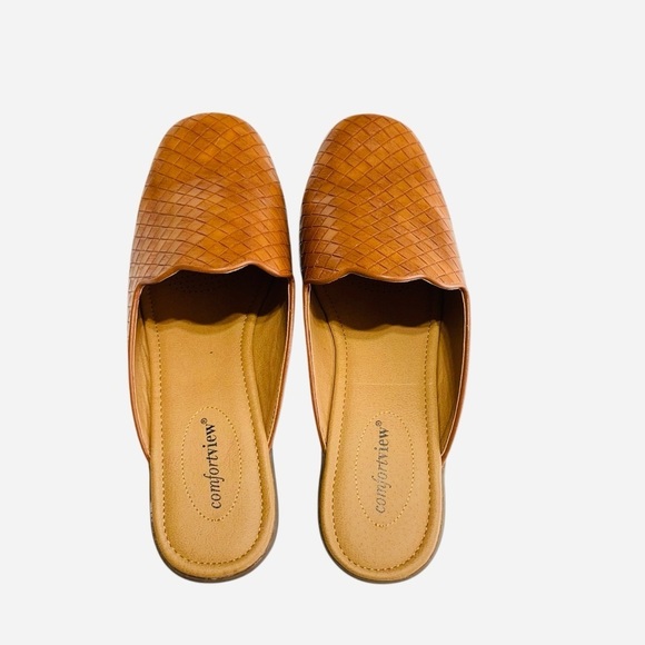 Comfortview MYA # 06117 Cognac Woven Slip-On Mules size 10.5M - Picture 6 of 10